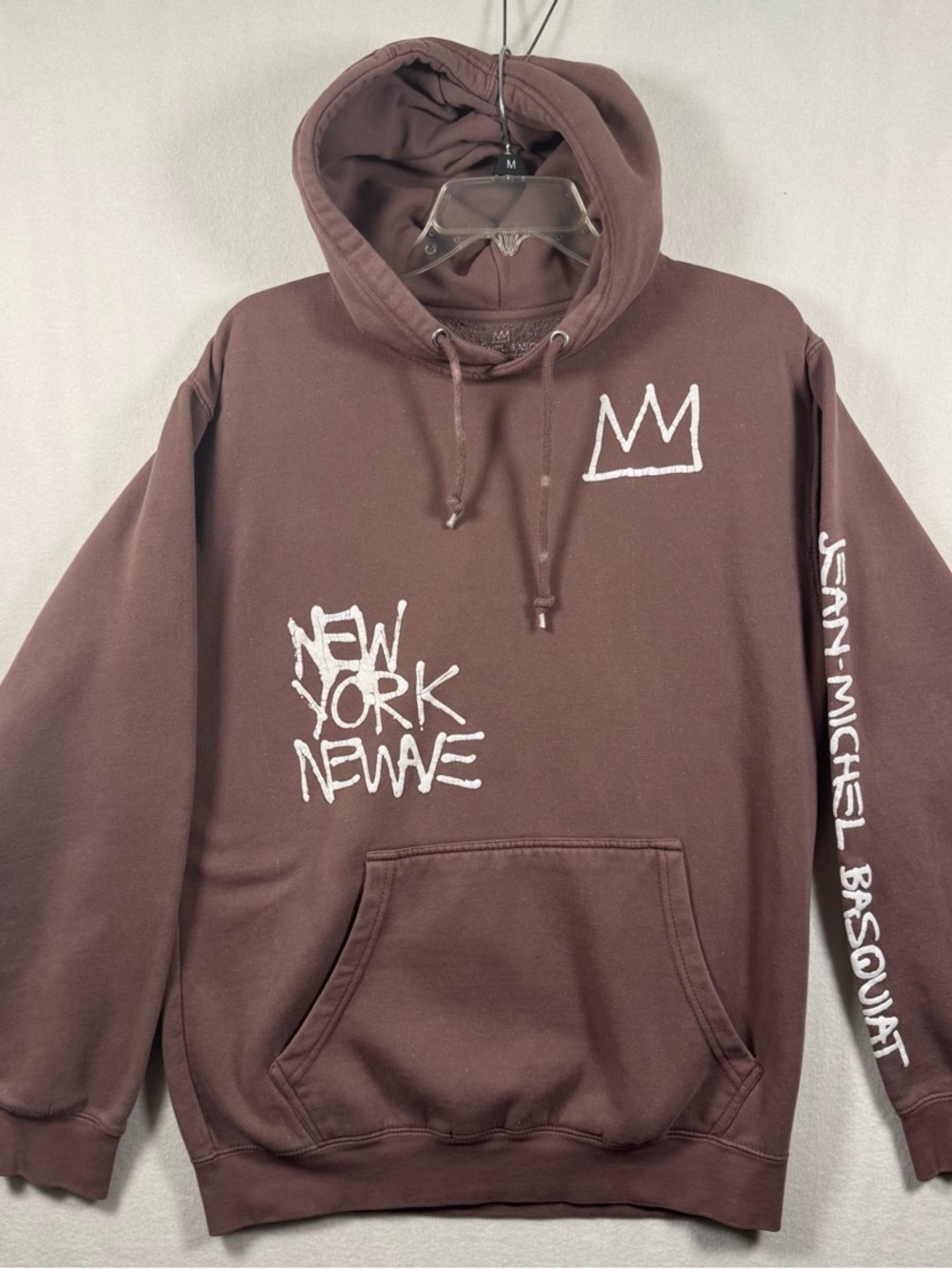 Jean michel basquiat Brown Graphic Pullover Hoodie w city graphic